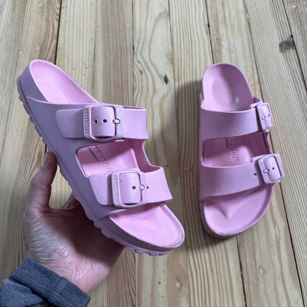 Birkenstock Arizona EVA Pink Sandals Kids Size 35 Waterproof Slides 1018941